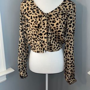 Leopard work blouse